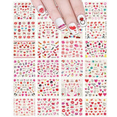 Valentine Nail Sticker - Red Flowers & Heart (24 sheets)-Nail Sticker-JAYDEN- Nail Supply American Gel Polish - Phuong Ni